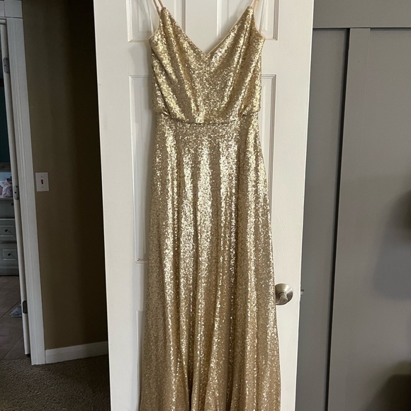 Revelry Dresses & Skirts - Revelry Shimmering Gold Maxi Dress